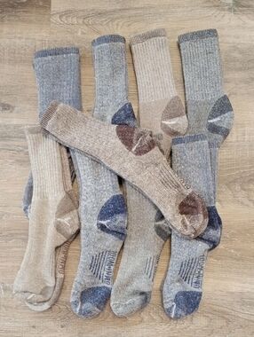 Set Of 9 Omni Wool Socks Neutral Cozy Unisex